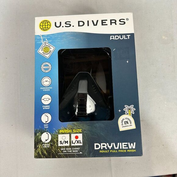 U.S. Divers Dryview Adult Full Face Snorkel Mask L/XL Shatter-Resistant Lens - Picture 1 of 5